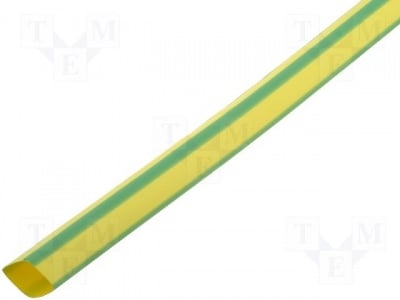 Термосвиваем щлаух 12.7 CB-HFT12.7/1M-YG Термосвиваема тръба; 2:1; 12,7mm; L:1m; жълто-зелен; полиолефин